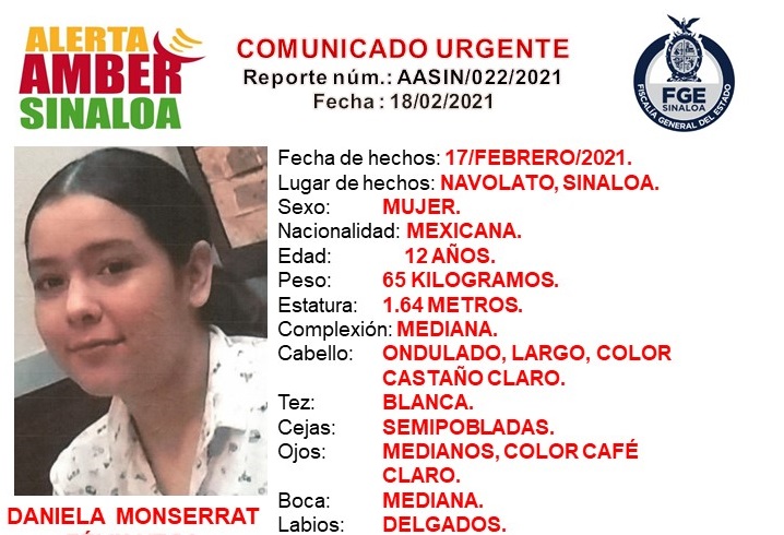 Daniela desapareció en Navolato y no se sabe nada de ella