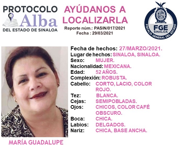 María Guadalupe desapareció en el municipio de Sinaloa ¡Ayuda a localizarla!