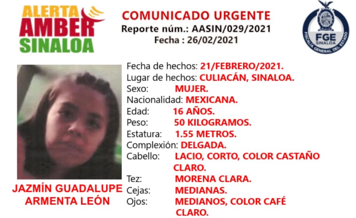 Jazmin Guadalupe desaparecida culiacán