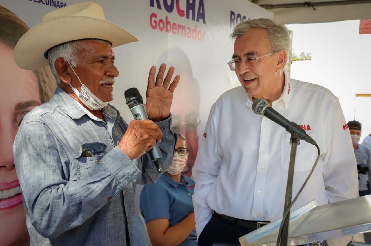 Rubén Rocha promete gestionar canales de riego en el sur de Sinaloa