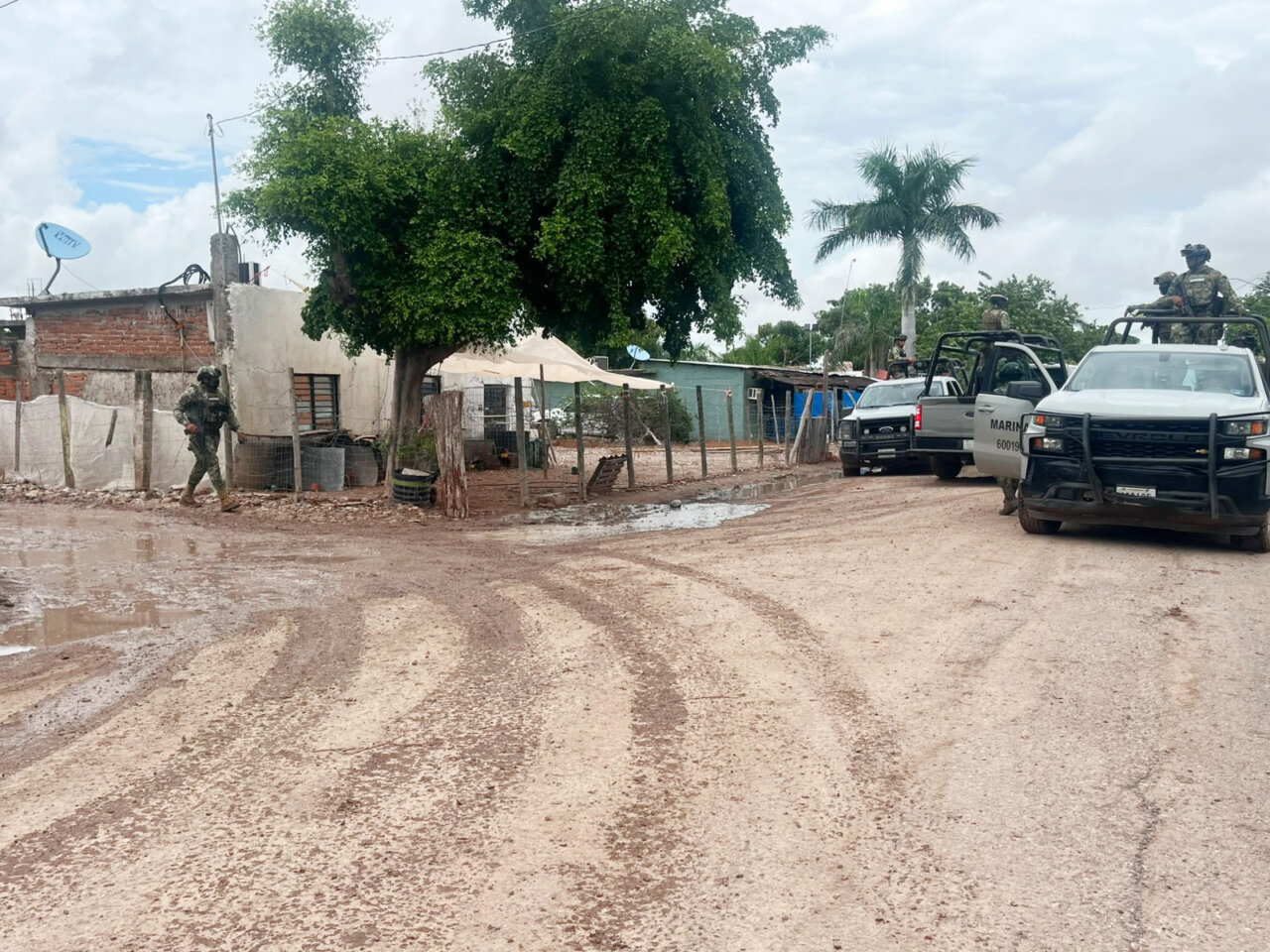 Marinos capturan a un grupo armado durante un despliegue en un campestre de Culiacán