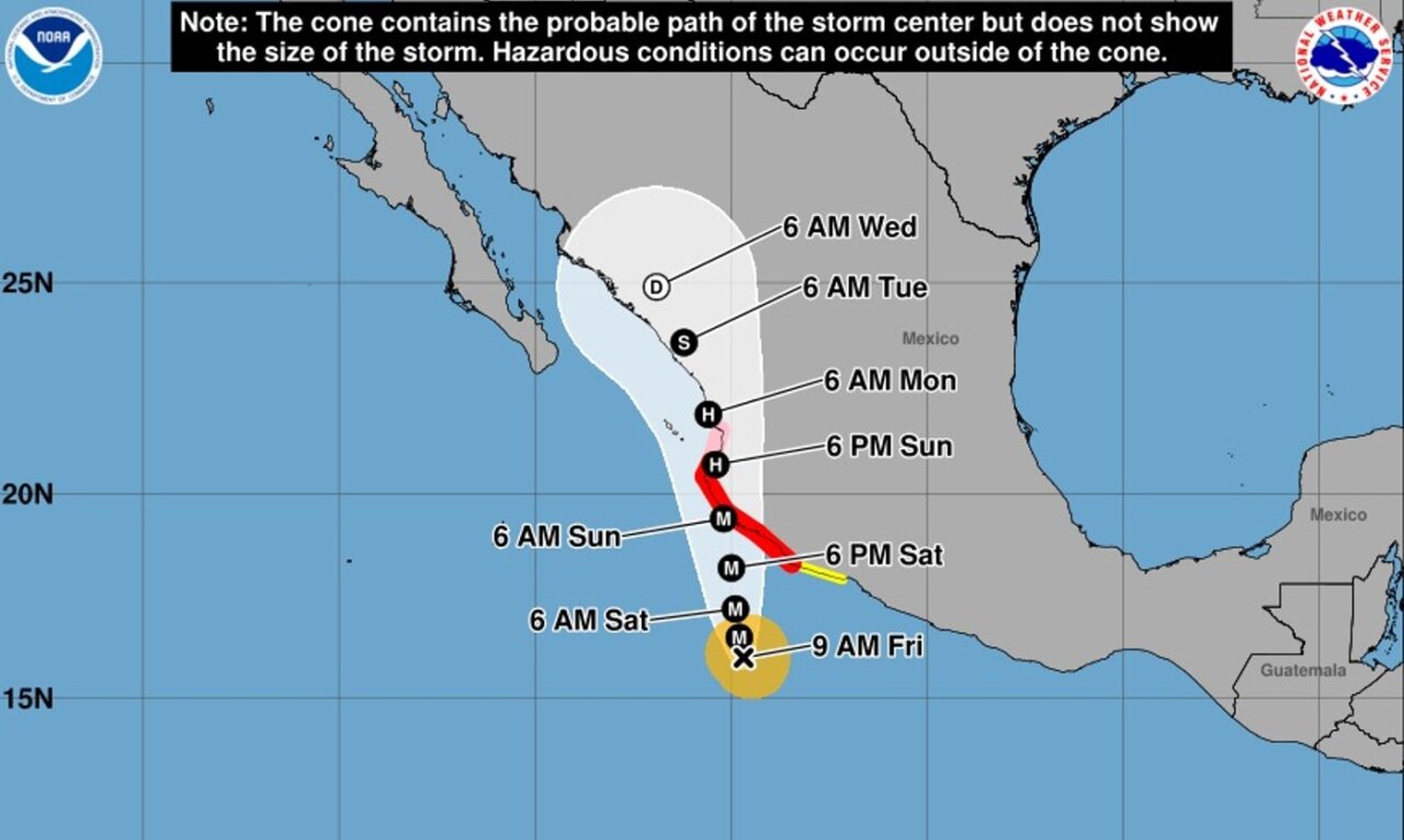 «Simón» se convertirá esta noche en un peligroso huracán para las costas mexicanas, advierte el NHC