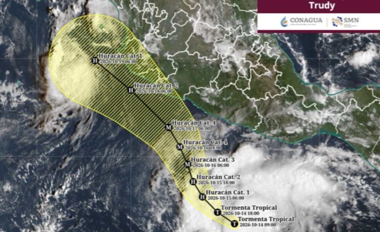 ¡Podría llegar a categoría 4! «Trudy» se convertirá HOY en Huracán en las costas de México
