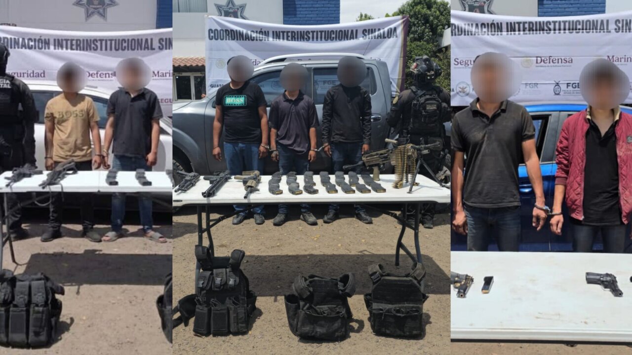 Armamento y chalecos balísticos asegurados por el GOES en los operativos realizados en la zona rural de Culiacán. Armamento y chalecos balísticos asegurados por el GOES en los operativos realizados en la zona rural de Culiacán.