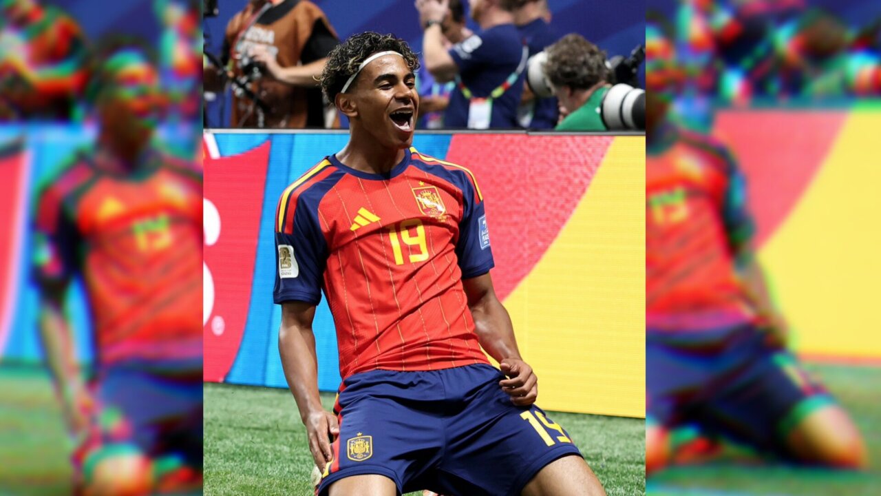 Lamine Yamal anota su primer gol en la Copa Mundial. Foto: FIFA Lamine Yamal anota su primer gol en la Copa Mundial. Foto: FIFA