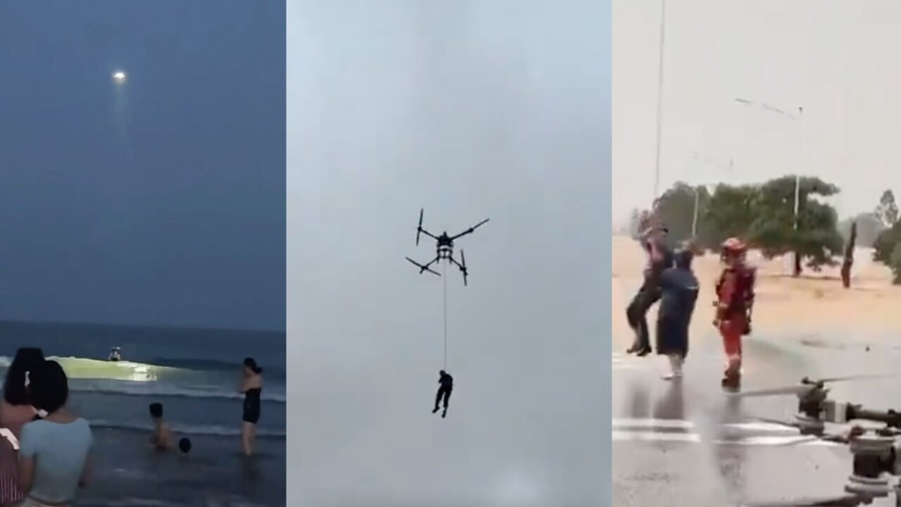 Drones de rescate chinos se hacen virales en redes