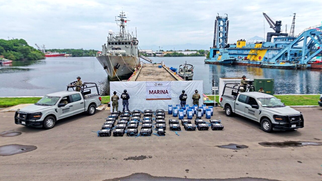 Semar asegura 1.14 toneladas de cocaína en Chiapas