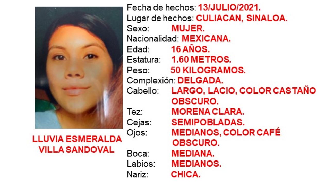 Lluvia Esmeralda de 16 está desaparecida en Culiacán; ¡Ayúdanos a encontrarla!